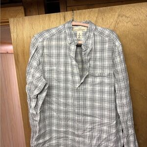 H&M Gray Plaid Long-Sleeve Button-Down Shirt